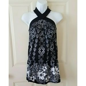 White House Black Market Floral Paisley Top XXS
